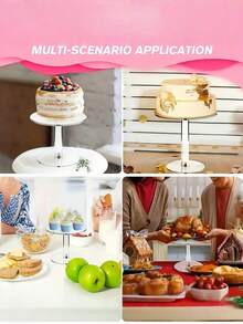 SHEIN 1/3 Piezas Soporte de Pastel de Acrílico, Soporte de Exhibición de Pastel Redondo Transparente para Mesa de Postres, Bodas, Eventos, Fiestas de Cumpleaños, Pasteles, Pastelerías, Dulces - transparente - Ver 4