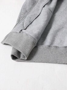 SHEIN 两件套青少年男孩灰色拉链连帽休闲运动服 - 灰色 - 查看 5