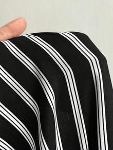 Elenzga Áo cánh dài tay hở vai cỡ lớn thường ngày đi nghỉ - Đen và trắng - Xem 7