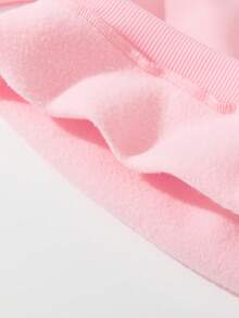 SHEIN 1件可愛彩虹字印花加絨卫衣女童,適用於秋冬季節