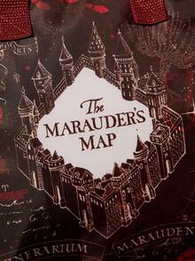 HARRY POTTER X SHEIN 1个印有活点地图图案的保温午餐包，可保温或保冷，大容量野餐包，可装午餐盒和饮料，适合野餐、露营、旅行、居家使用、家庭、学生、魔术表演、圣诞节、送礼等场合。 - 棕色 - 查看 4