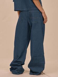 MUSERA Quần jeans denim ống đứng cạp thấp có túi và đai, chỉ bán phần quần, thích hợp cho mùa hè, phong cách thường ngày, phù hợp với các dịp lễ hội, hòa nhạc, miền Tây, kỳ nghỉ, mùa thu, mùa đông, Nashville, ốc đảo, sang trọng, mùa xuân. - Màu xanh bụi bặm - Xem 4