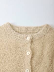 Franclia New Autumn Round Neck Waist Fitted Knit Cardigan Women, Lightweight Sophisticated Style, Slim Fit Sweater Top