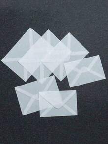 SHEIN Set de 100 sobres translúcidos en blanco para invitaciones, postales, cajas de regalo europeas, tarjetas de mensaje, sobres para bodas, negocios, cartas de vuelta al colegio - transparente - Ver 13