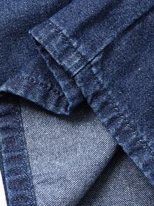 DAZY Autumn/Winter New Loose Casual Retro Distressed Design Women Denim Set - Blue - View 8