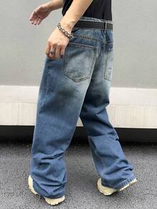 Manfinity EMRG Men's Denim Jeans Going Out Hang Out Commute College, Emo Style - Blue - View 2