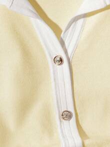 Franclia New Summer Soft Korean Style Casual & Office Versatile Polo Collar Knit Top For Women - Pale Yellow - View 5