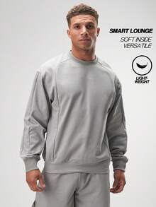 ARC Herren Regular Fit Rundhals Langarm Sweatshirt, Casual, Grau