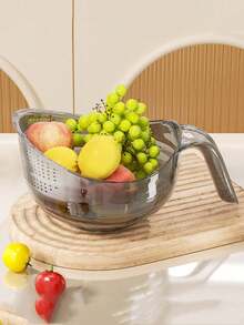 SHEIN 1/4pcs Multifunctional Rice Washing Basket With Handle, Vegetable Washing Basin, Fruit Plate, Kitchen Drain Basket, Kitchen Supplies Rice Washing Strainer, Household Kitchen Drain Basket - Multicolor - View 5