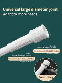 SHEIN 2m/4m/8m Perpanjangan Keran Putar 360° Selang Silikon Tahan Air Nozzle Anti Percikan Adaptor Universal Aliran Tekanan Tinggi Wastafel Dapur Penyiraman Taman Alat Pembersih Hewan Peliharaan Anti Bocor Konektor Cepat - Putih - View 4