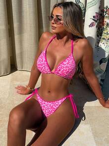 Bonvoyette 2025 Leopard Print Bikini Set (Print Randomly) - Pink - View 1