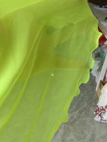 Swim SXY 素色鏤空薄透罩衫 - 青檸色 - 查看 4