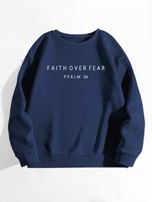 EMERY ROSE Damen Pullover mit Buchstaben-Muster, Rundhalsausschnitt, Langarm, Herbst/Winter