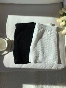 Comfortcana 纯色松紧腰休闲短裤，夏季时尚紧身裤 - 彩色 - 查看 4