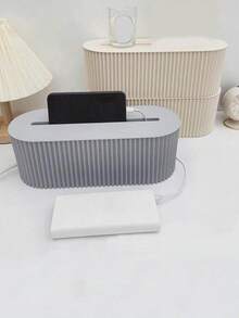 SHEIN 复古家用电涌保护器收纳盒，带 USB 插座，多功能电源板电线整理器，用于充电设备