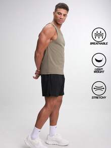 Áo ba lỗ cổ tròn thường ngày đa năng cho nam - xanh quân đội - Xem 3