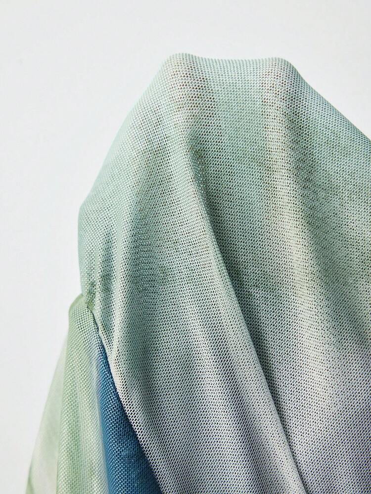 SHEIN Maija Women's Tie-Dye Print Crew Neck Long Sleeve Ruched Fitted Stylish Mini Dress Winter Clothes