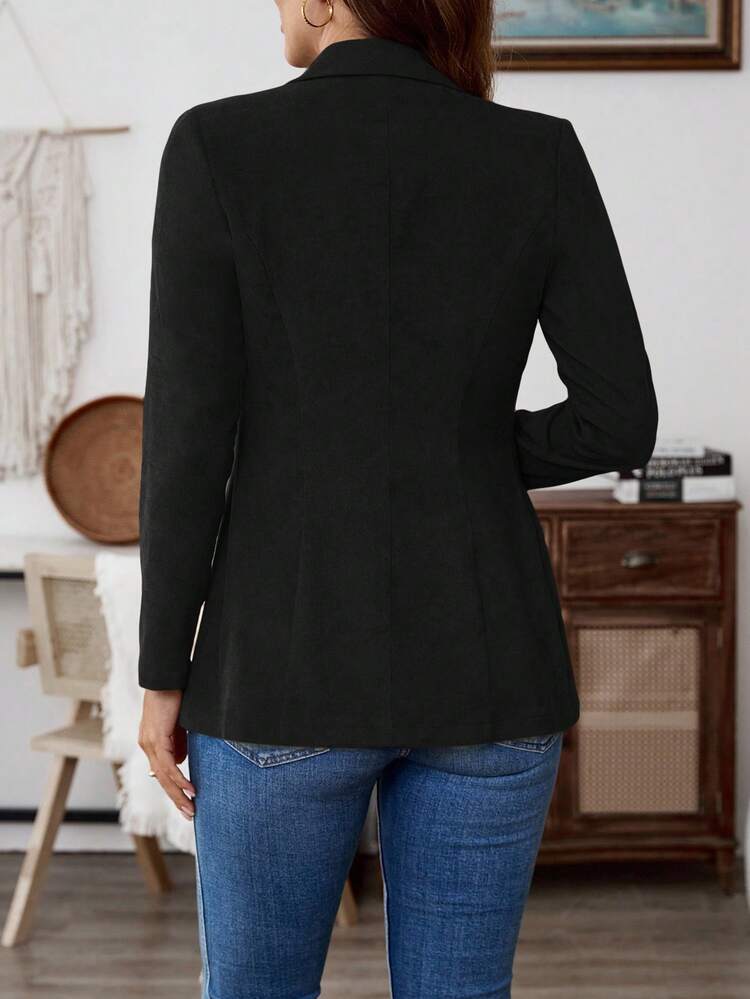 Plus Size Fashionable Versatile Solid Color Blazer Suit Jacket For Women Business Casual For Women Black Blazer For Women/Winter Winter Clothes For Women Women's Winter Coat New Year Look  Stylish Clothing Collection