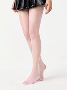 ROMWE Kawaii 2双镶钻星形图案弹力丝袜，性感可爱，适合日常穿着、派对、舞会、紧身穿着 - 彩色 - 查看 3