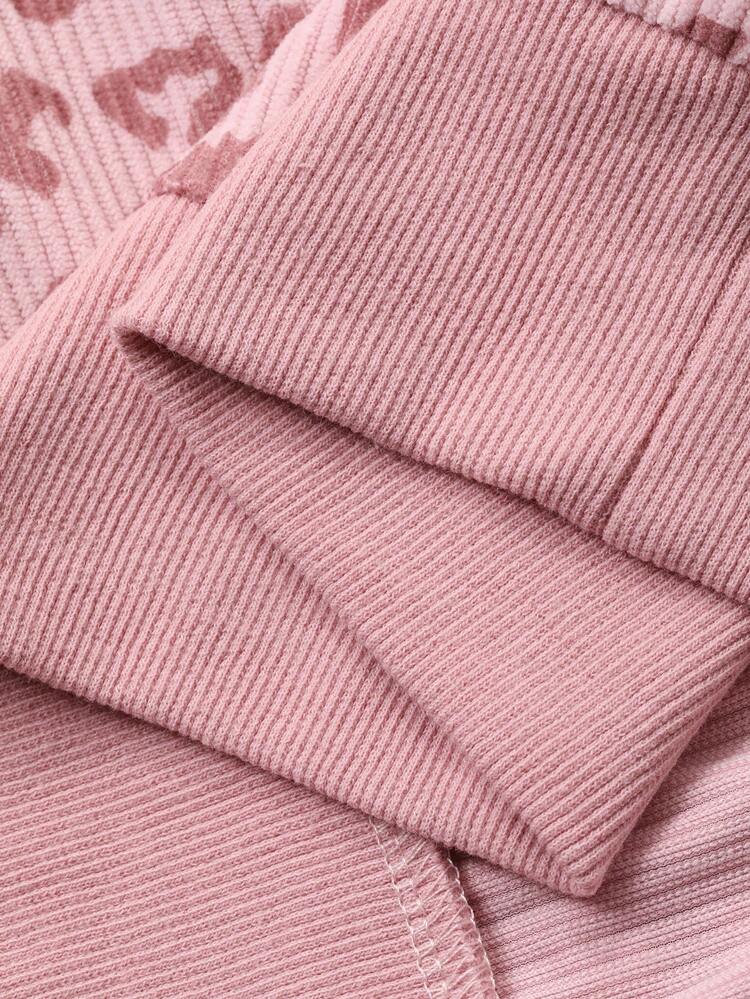 Dazy Plus Plus Size Women Zip-Up Leopard Print Loose Fit Pullover Sweatshirt, Street Style Fall/Winter