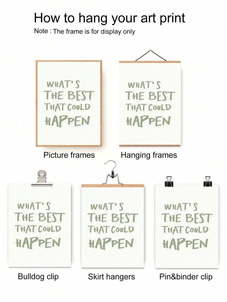 1PC Inspirational 'What's The Best That Could Happen?' Quote Poster - Frameless, Self-Love Motivational Art Print For Bedroom & Dorm Decor, Minimalist Canvas Wall Art,Unframed - Multicolor - View 2