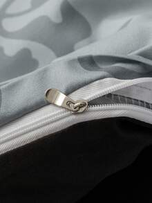 Corpse Bride X SHEIN 3pcs Vintage Cartoon Figure Graphic Duvet Cover Set, Brushed Fabric, Soft & Warm, Black Duvet Cover, Multiple Sizes Fit Twin/Full/Queen/King Bed, Goth - Grey - View 5