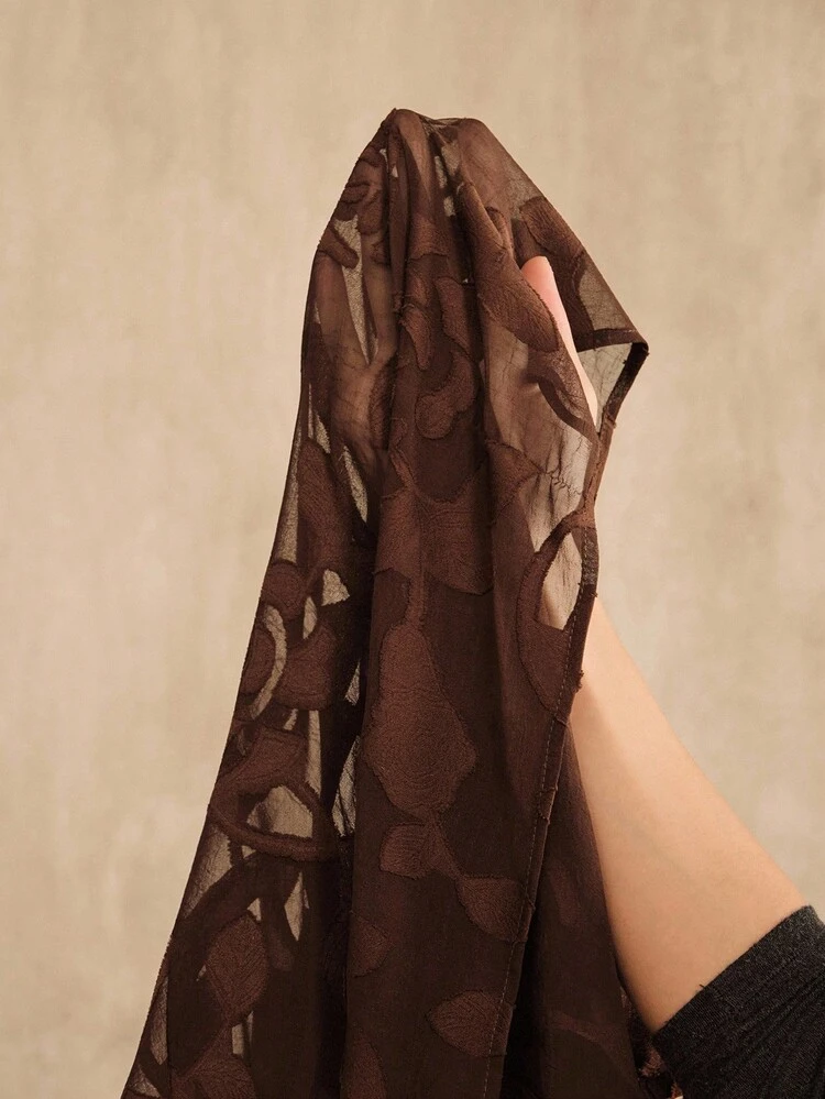 Women's Elegant Floral Patchwork Long Sleeve Blouse, Suitable For Commuting