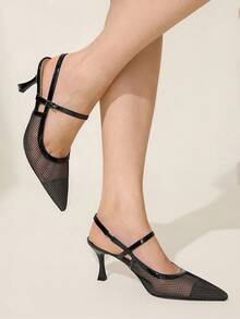 CUCCOO CHICEST Damen Spitze Stiletto Absätze mit Schmetterling Metall Anhänger, elegante glamouröse romantische sexy Mode Schwarze Abendschuhe für formelle Anlässe, Partys, Dates, Feiertage, Cocktailabende - Schwarz - Übersicht 1