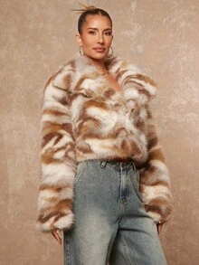 Lumalex Áo khoác lông giả dáng rộng, ngắn, cổ lông thú sang trọng dành cho nữ mùa đông thu, thích hợp cho dạ hội, tiệc tùng, tiệc chiêu đãi, phong cách kín đáo, lấp lánh, lễ hội, đi chơi, du lịch, ngoài trời, nhiều lớp, mùa cưới, tiệc tùng, lễ Al-Adha, tiệc năm mới, trang phục dự tiệc, dạ hội, váy dự tiệc mùa thu. - Nhiều màu - Xem 10