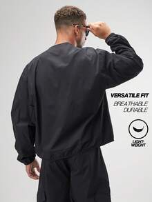 ARC Men's Casual Versatile Simple Black Long Sleeve Jacket - Black - View 2