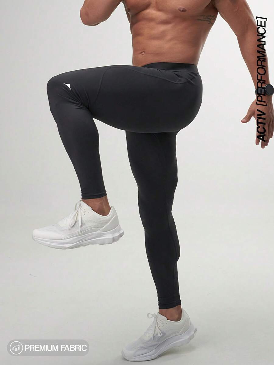 ARC Activewear Sports Tights Performance Bottom Running Fitness Gym Workout Training - Black - View 1