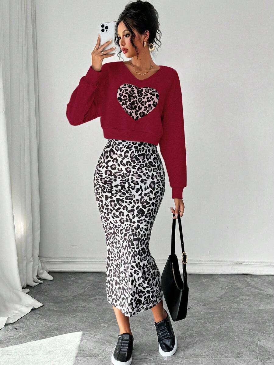 Rafferiza Casual - Modern Casual Casual-Woman Women's Two Pieces Suit, Christmas - Red - View 1