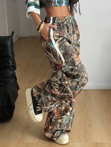 Coolane Women's All-Season Going Out Festival Tree Branch Pattern Homecoming Game Day Embroidered Graphics Baggy Cargo Pants Y2k Old Money Streetwear