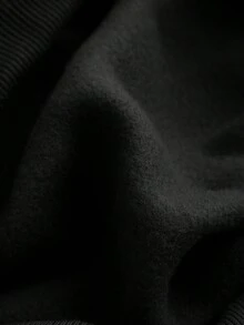 SHEIN Girlism Bluza z kapturem dla nastolatek w kolorze czarnym, z wysokim stanem i długim rękawem, w swobodnym, minimalistycznym, jednolitym kolorze, na jesień/zimę