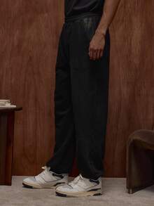 Musero Men Jersey Style Joggers Contrast Checked Detailing Elasticated Waistline & Cuffs Tracksuit Bottoms Only Sets Fall/SPRING SUMMER - Multicolor - View 3