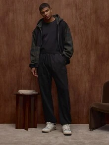 Musero Men Jersey Style Joggers Contrast Checked Detailing Elasticated Waistline & Cuffs Tracksuit Bottoms Only Sets Fall/SPRING SUMMER - Multicolor - View 5