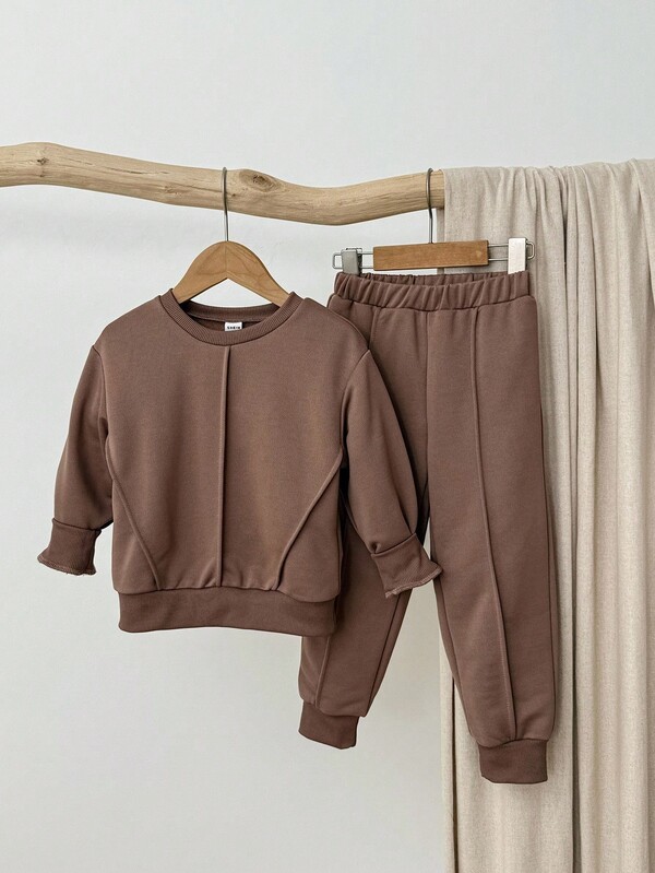 Blossori Zestaw dla chłopców: bluza z okrągłym dekoltem i spodnie dresowe w jednolitym kolorze