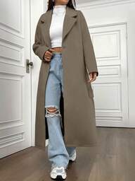 SHEIN Unity Modischer und vielseitiger einfarbiger Mantel für Damen