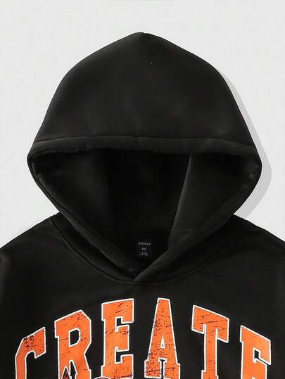Sudadera con capucha con cremallera y estampado gráfico retro para hombre