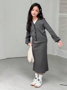 Dazy Kids 青少年女孩日常休闲毛衣套装