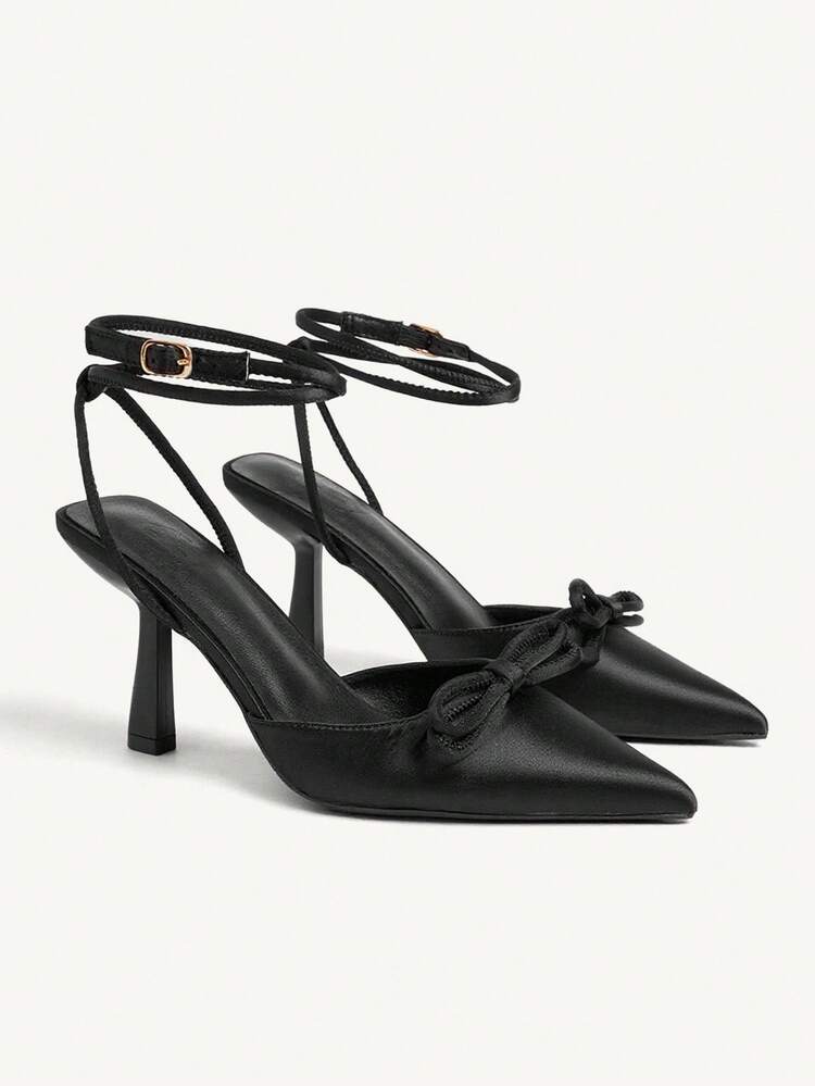 CUCCOO CHICEST Women's Fashion Pearl Bow Decor Comfortable Versatile High Heel Pumps