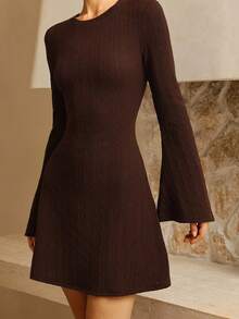 Lymera 女士优雅棕色小众设计感修身时尚上衣，适合秋冬女士新年圣诞节外出聚会通勤场合