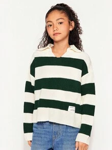 Radiana Jersey de cuello con costillas informal para niñas preadolescentes, otoño/invierno - Multicolor - Ver 4