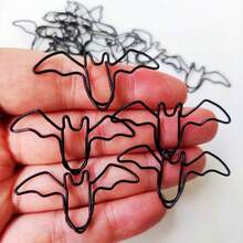 15/25/50pcs Bat Paper Clip,Paper Clips For Paperwork Office School And Personal Use,Halloween And Festival Decoration Back To School,Back To School,School Supplies - 黑色 - 查看 4