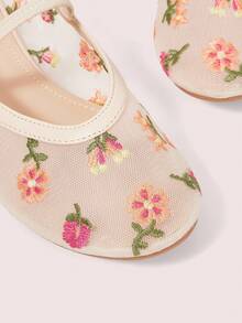 CUCCOO DOLLMOD Women's Fashionable Flat Floral Pattern Slip-On Shoes - Apricot - View 6