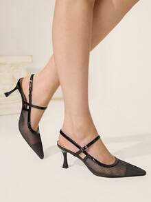 CUCCOO CHICEST Damen Spitze Stiletto Absätze mit Schmetterling Metall Anhänger, elegante glamouröse romantische sexy Mode Schwarze Abendschuhe für formelle Anlässe, Partys, Dates, Feiertage, Cocktailabende - Schwarz - Übersicht 3