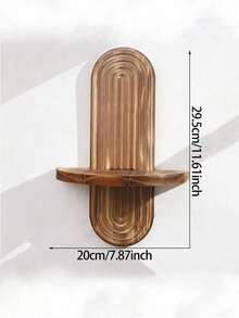 SHEIN 1pc New Solid Wood Floating Wall Shelf, Creative Plant Holder & Key Organizer, Decorative Display Rack For Living Room, Balcony & Entryway Wall Decor