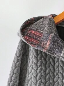 EMERY ROSE 大码女式休闲拼布连帽夹克 - 彩色 - 查看 4