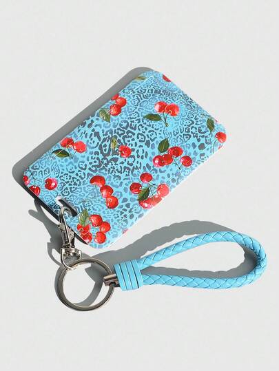 Grunge Punk رقم الطراز: 1183093 غطاء بطاقة الهوية بنمط نمر وكرز مربوط، قطعة واحدة