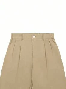 Manfinity Bizformal Manfinity Bizformal Men's Straight Leg Casual Trousers, Retro British Style Versatile Pants,Boyfriend Gifts,Valentine' Day Men,White Men Pants Men Pleated Suit Pants Men Pants Beige Pants For Men Men High Waisted Pants Men Khaki Pants